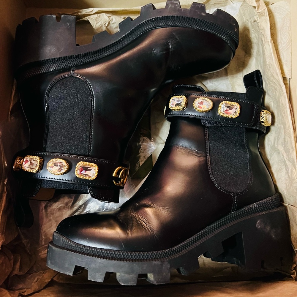 Gucci Black Ankle Boots with Chunky Platform